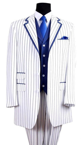 Milano Moda Suit 5908VC-White/Blue