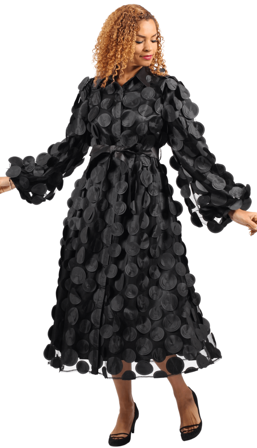 Long Black Church Dress Funeral Dress Miluxas Women's Elegant Church Dress  Long Sleeve