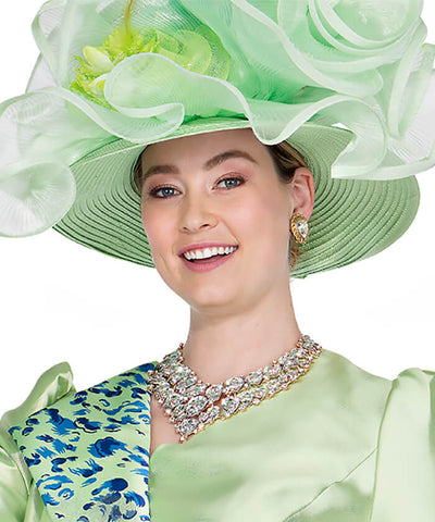 Champagne Italy Church Hat 5876 - Green