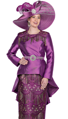 Champagne Italy Church Suit 5917-Purple
