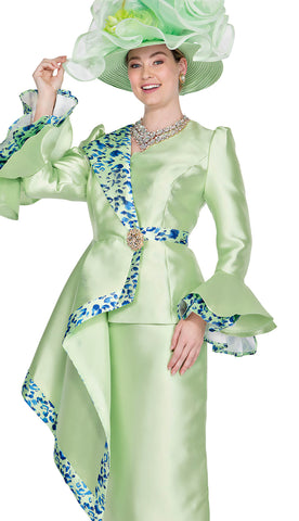 Champagne Italy Church Suit 5876-Ryal/Green
