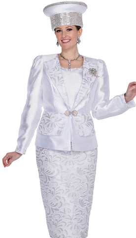 Champagne Italy Church Suit 5911-White