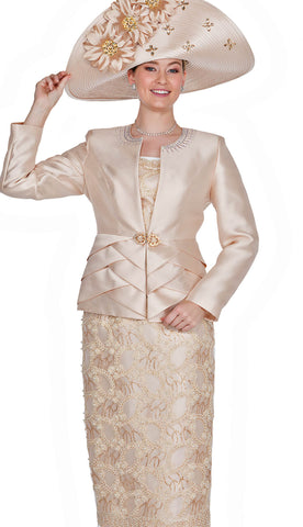 Champagne Italy Church Suit 6001