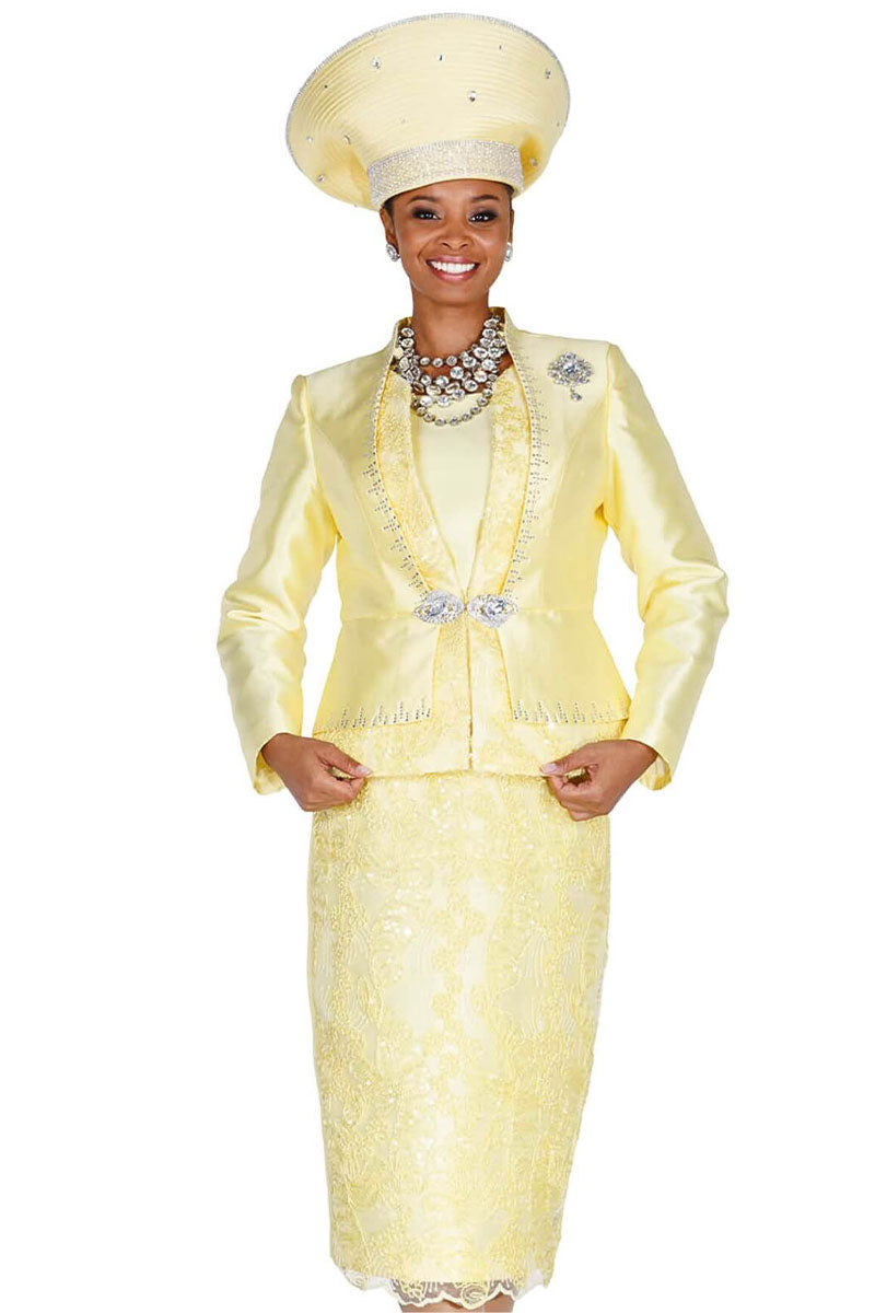 Designer Church Suit 6410, Banana / 14