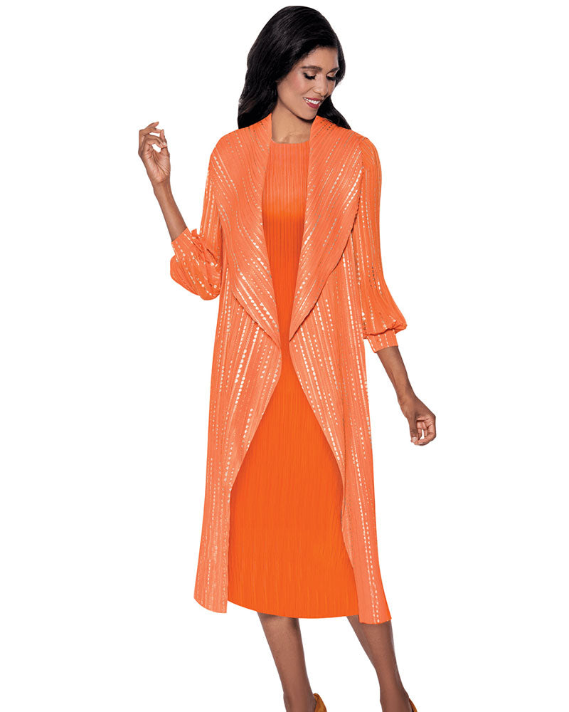 Divine Casual Dress 1672, Deep Orange / 1X-2X | Church Suits for Less