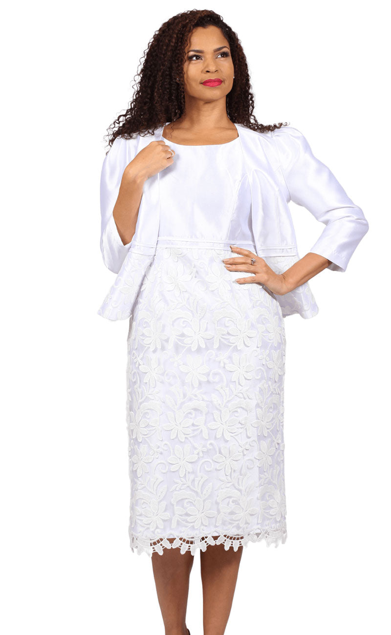 Diana Couture 8766 Church Dress White / 18