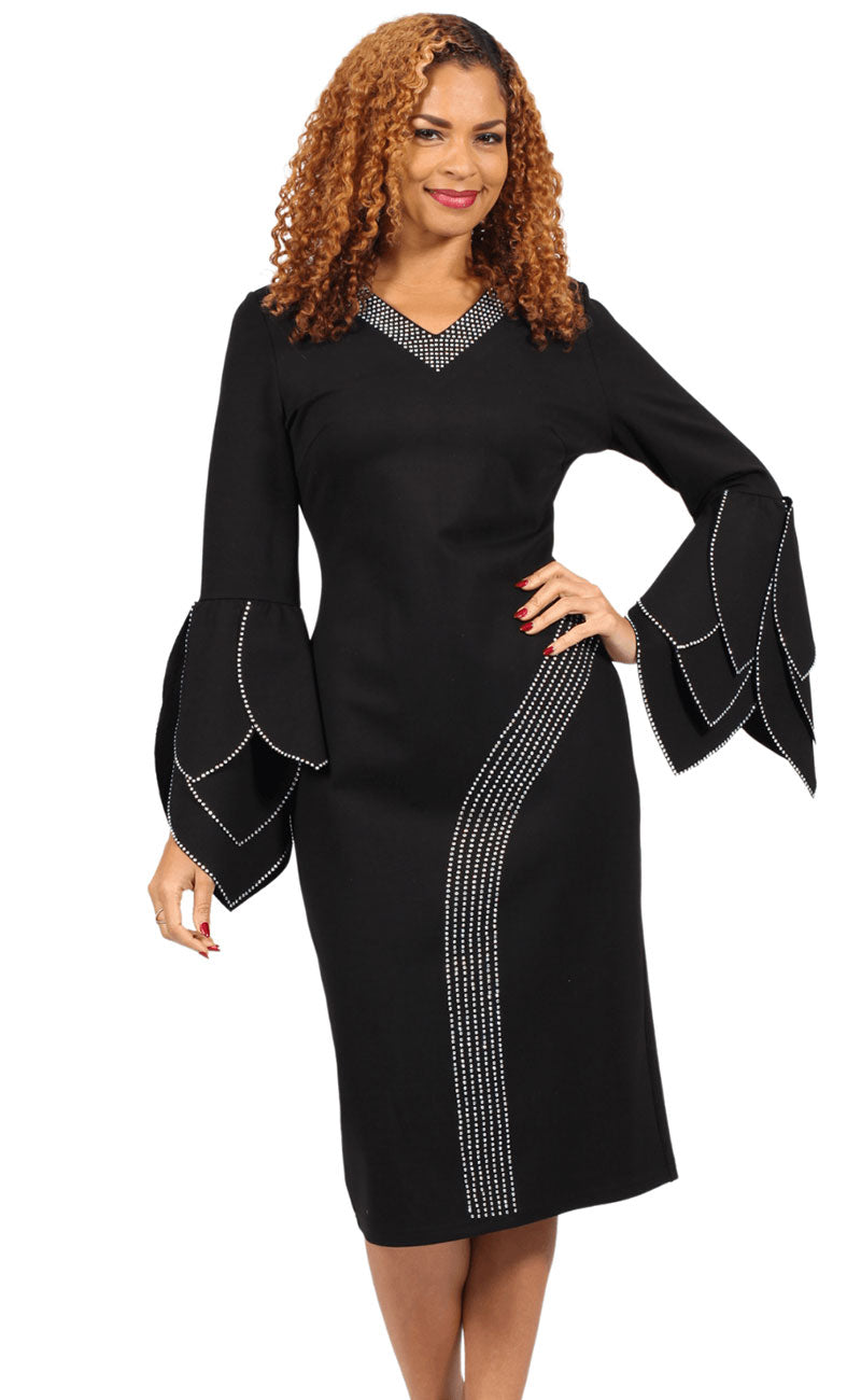 sachin and babi light blue dress for Her Women Dress 8785C-Black main image 1