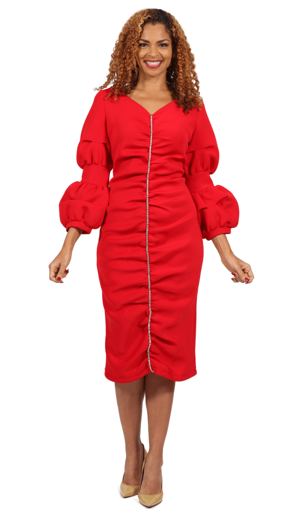 sachin and babi light blue dress Women's Work Dresses Long Sleeve Business Dress Elegant Wrap Church Office Sheath Dress main image 0