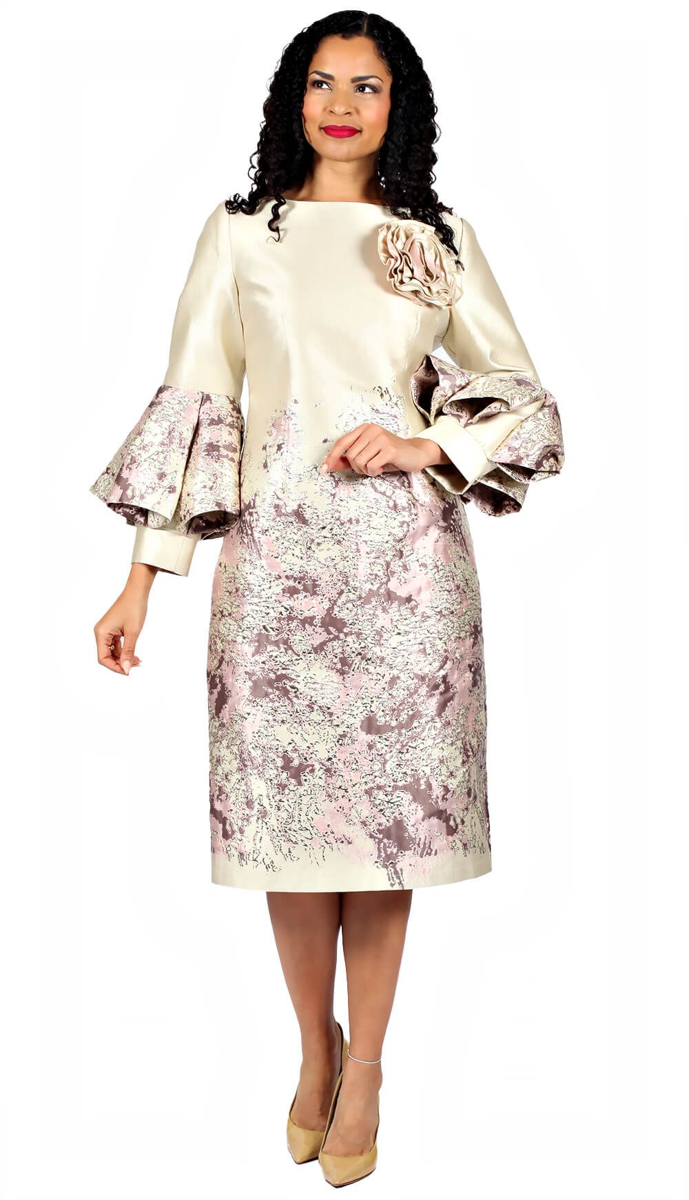 Diana Couture Dress 8592-Champagne/Lavender, Champagne/Lavender / 24