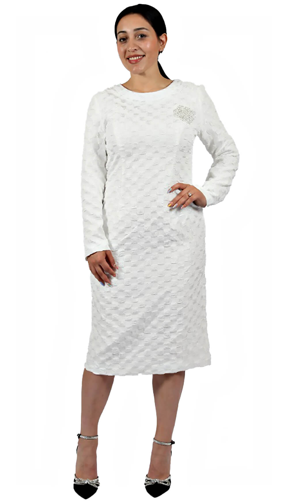 Diana Couture Church Dress 8014-White