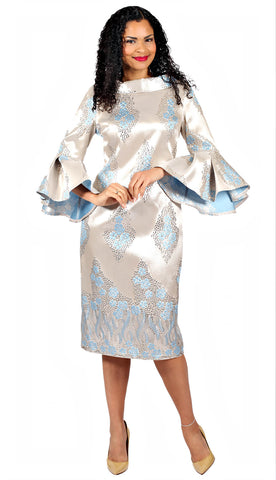 Diana Couture Church Dress 8736-Blue