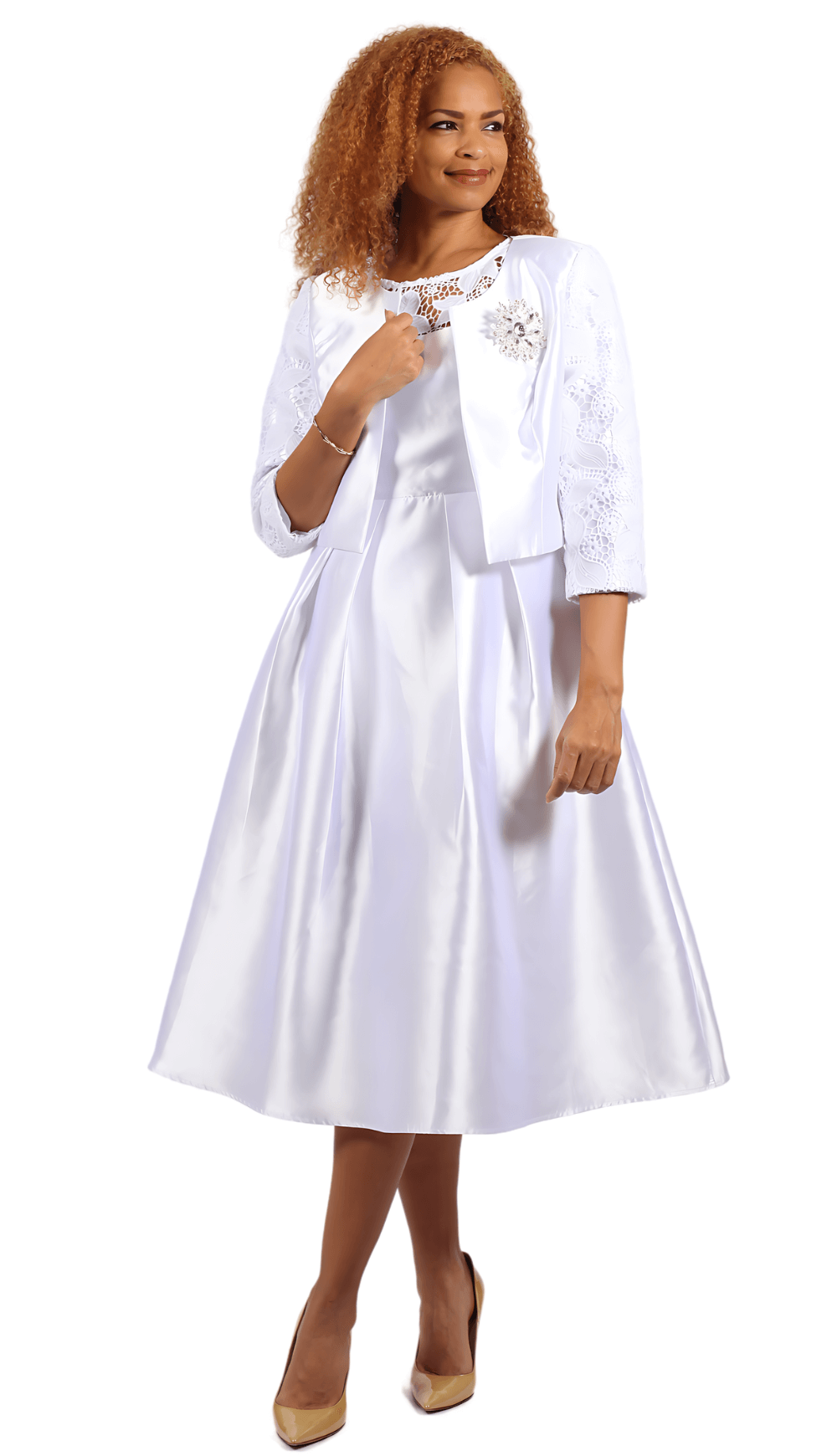 Diana Couture Church Dress 8966, White / 16 Diana Couture Church Dress 8966, White / 16