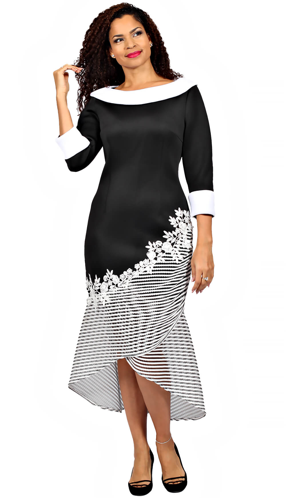 diana mermaid dress Diana Couture Church Dress 8851, Black/White / 12