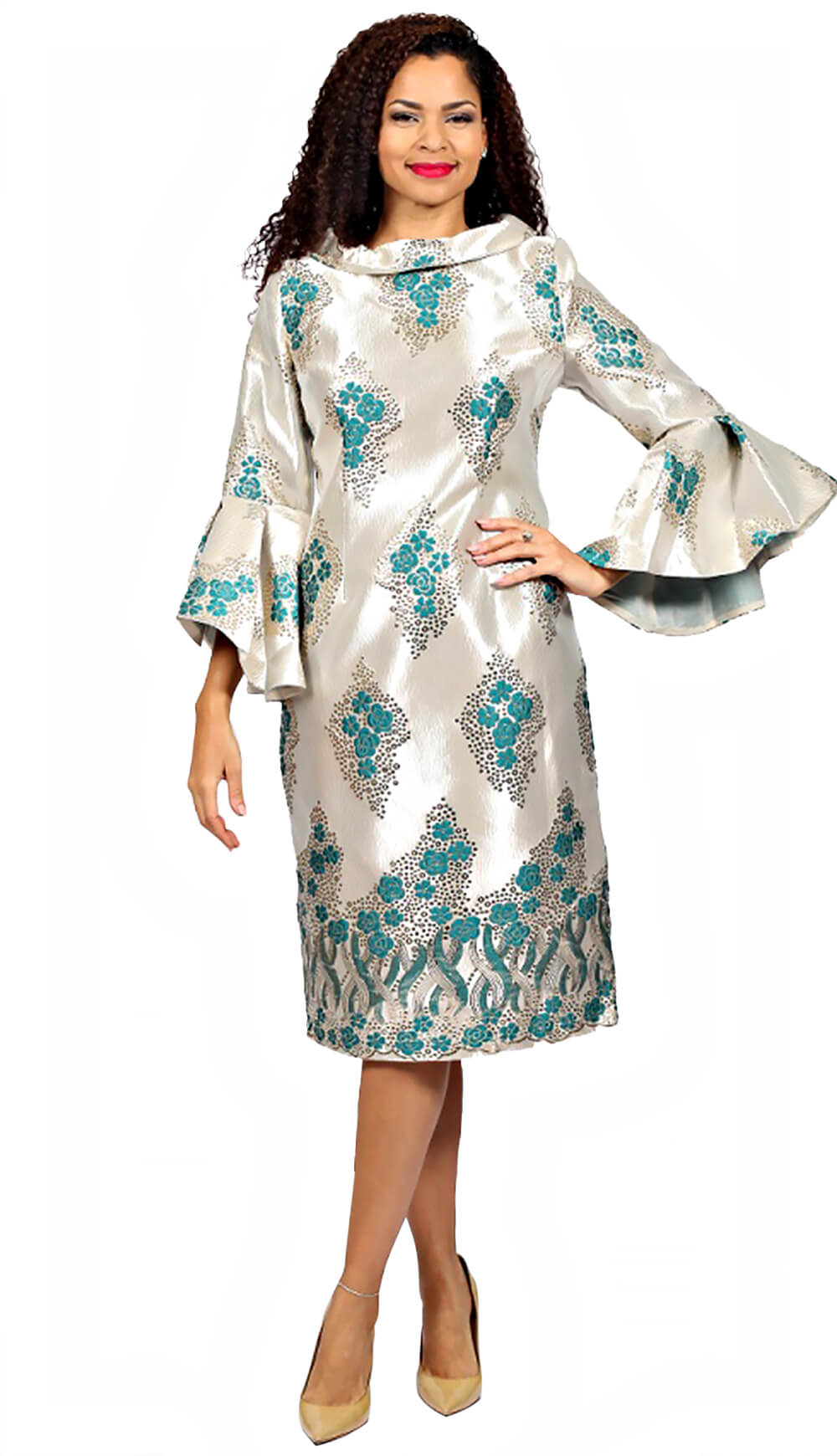 Diana Couture Church Dress 8736-Green  Church suits for less