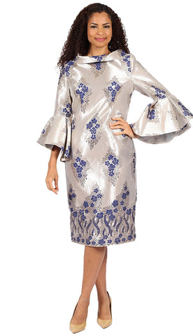 Diana Couture Church Dress 8736-Navy