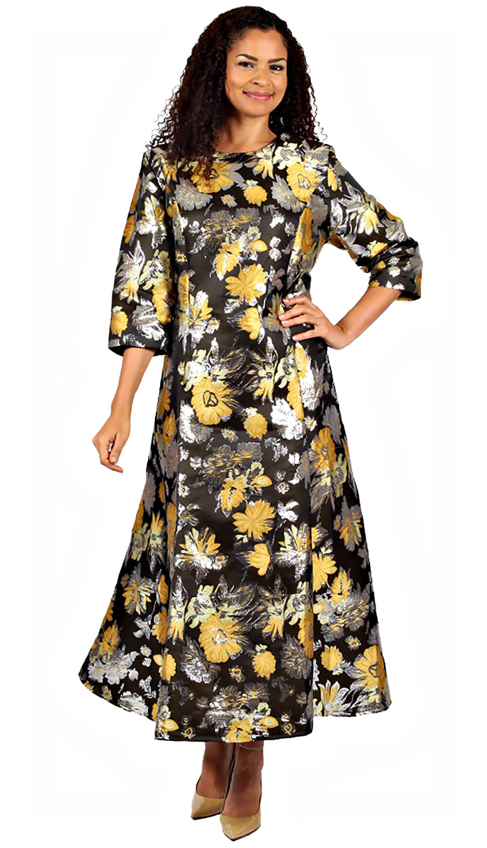Diana Couture Church Dress 8014-Yellow main image 0
