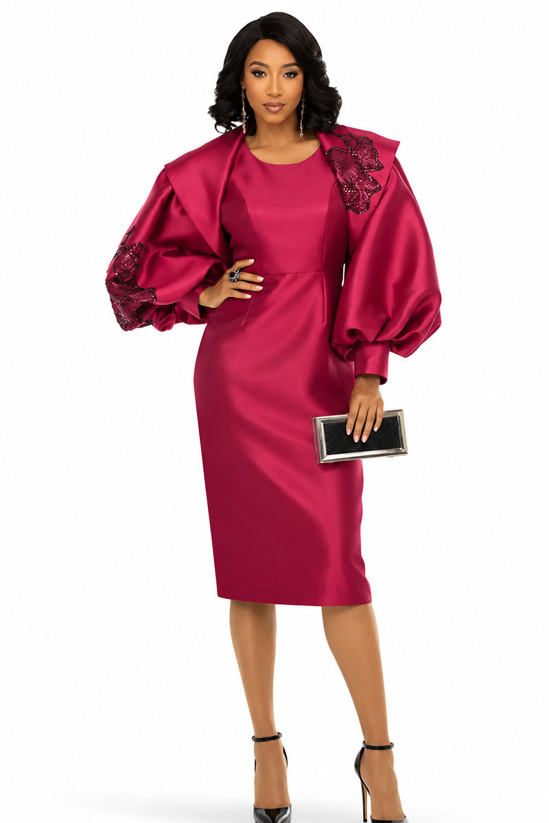 Donna Vinci Dress 12305, Burgundy / 10