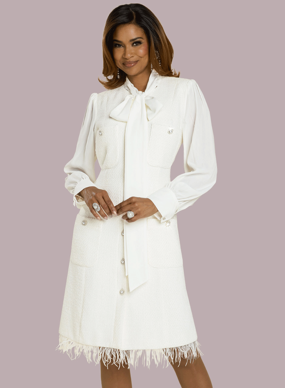 Donna Vinci 12216 Womans Church Dress Off White / 16