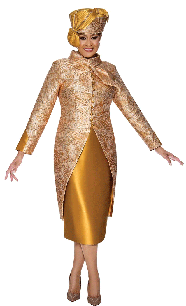 slim fit dress slacks Dorinda Clark Cole Church Dress 5192C-Gold