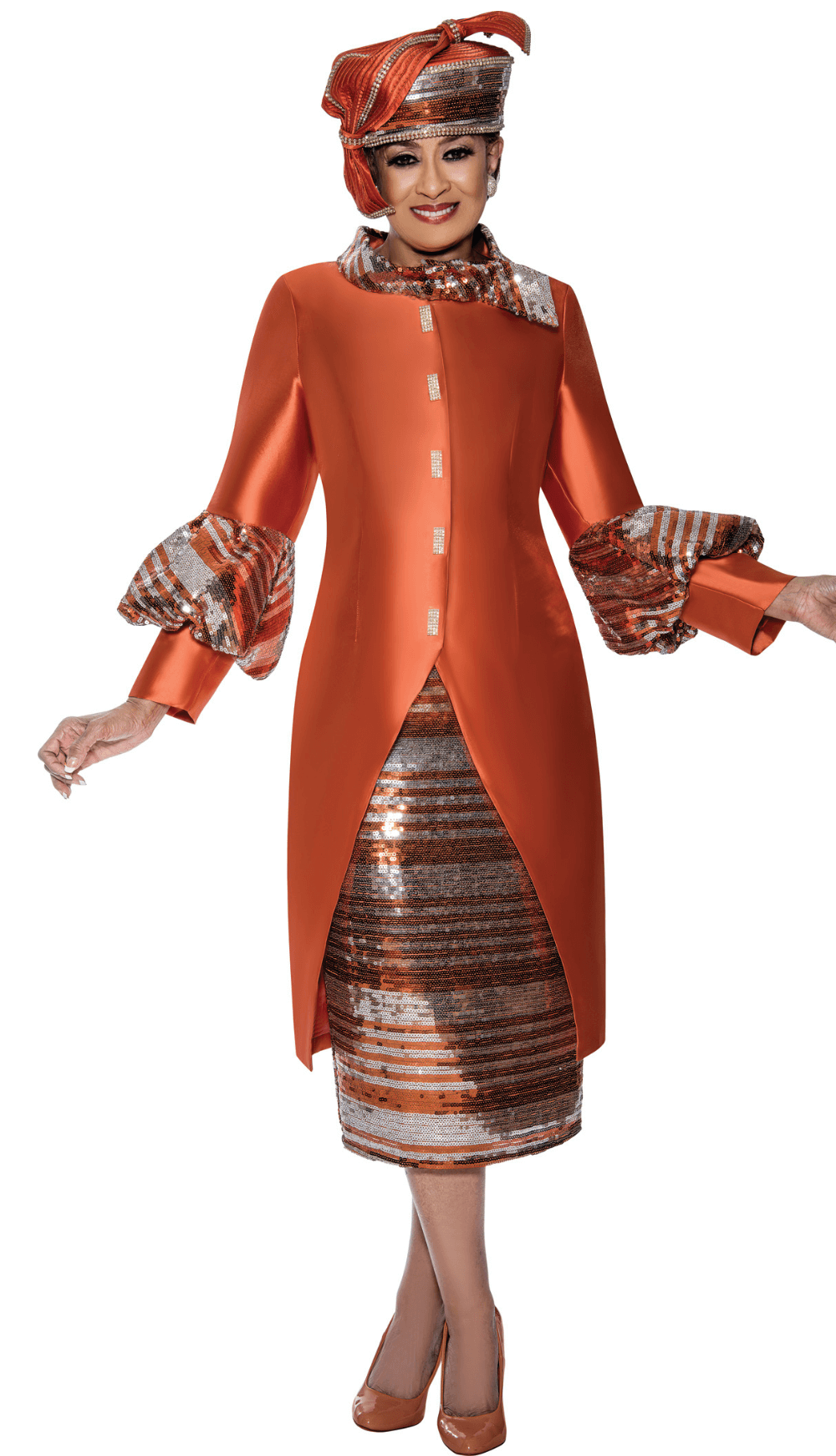 Dorinda Clark Cole Dress 309052-Orange – Church suits for less