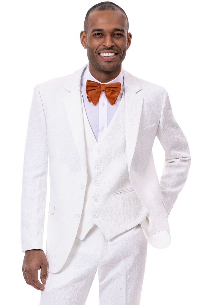 EJ Samuel Modern Fit Suit M2763 - White - Church Suits For Less