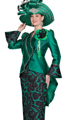 Elite Champagne Church Suit 5974-Green