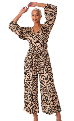 For Her Women Jump Suit 81990-Coffe/White