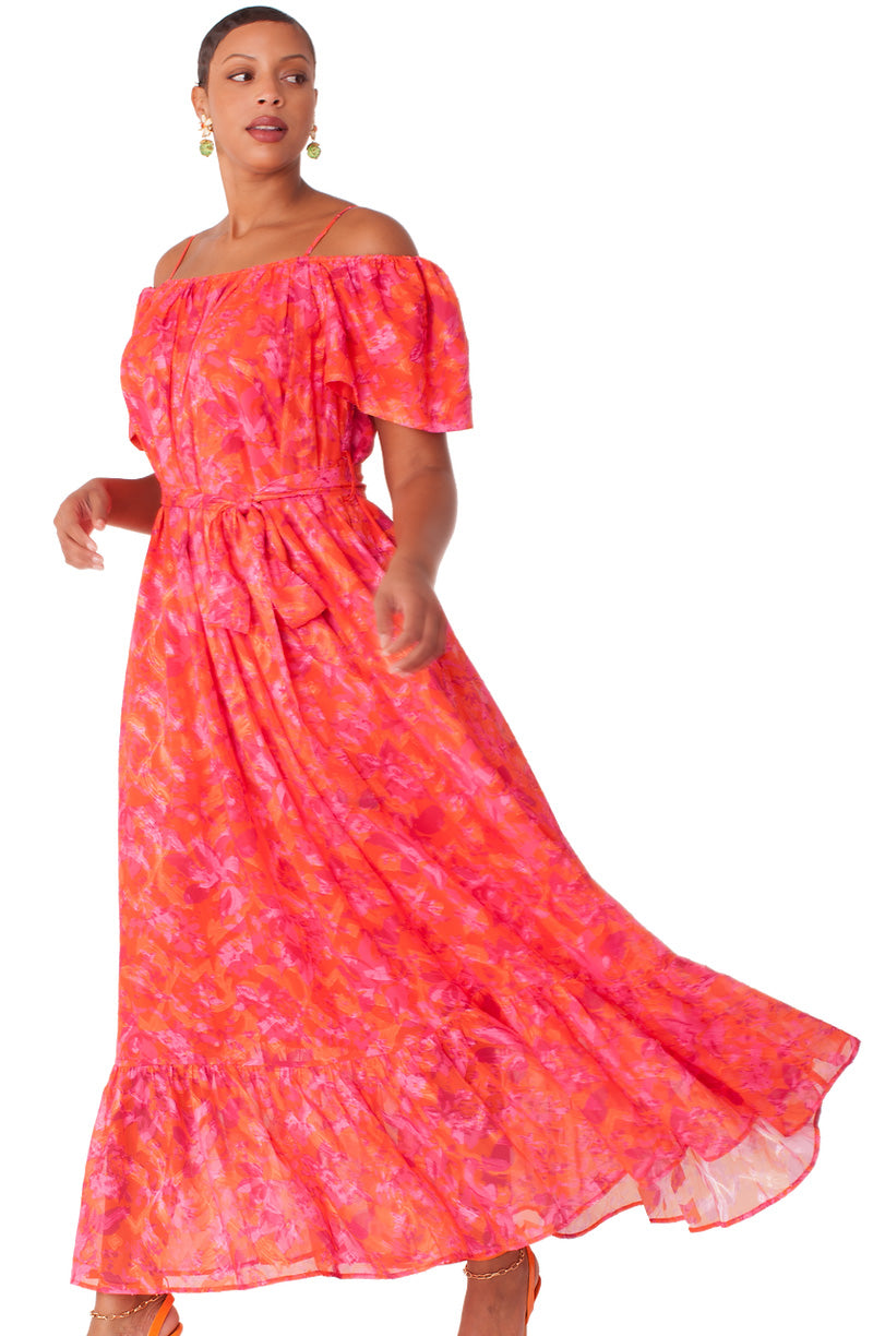 off the shoulder dress to church For Her Dress 82376, Multi Print / 2XLarge