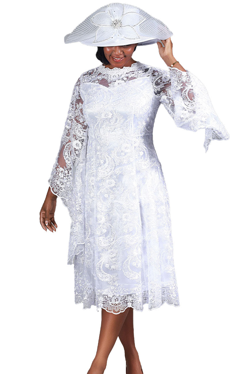 Giovanna Dress D1684C-White – Church suits for less