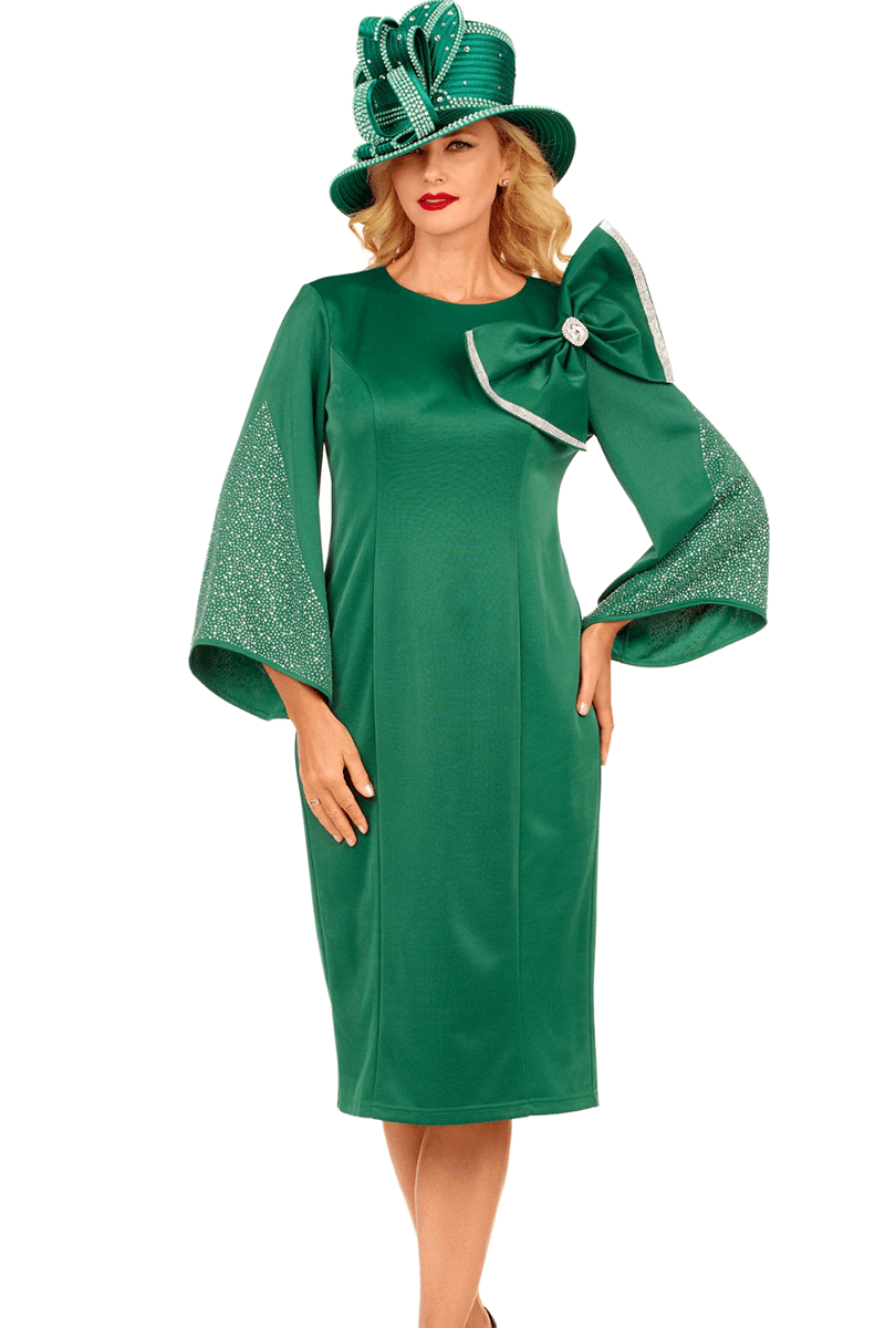 Giovanna Church Dress DP2445-Green, Green / XK
