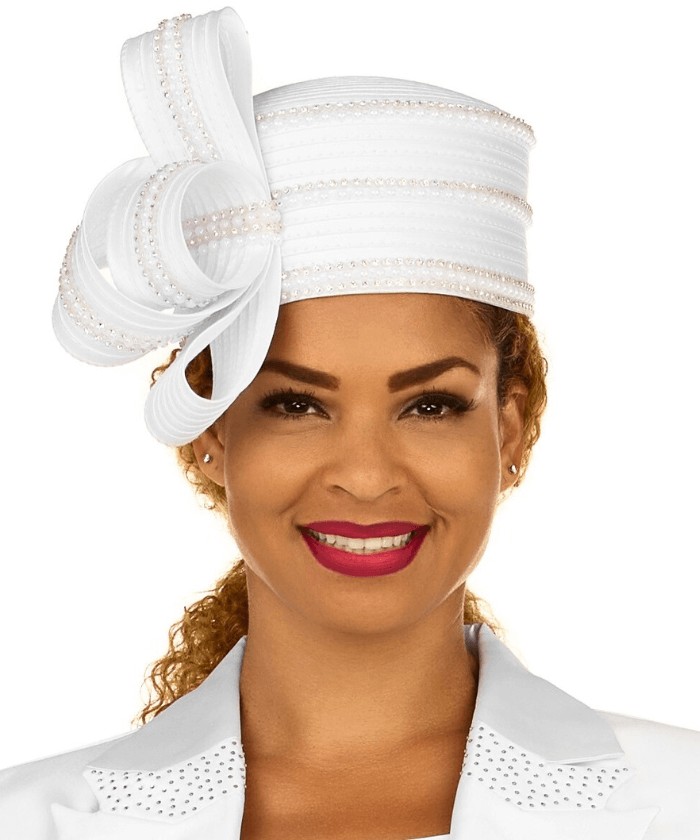 Giovanna Church Hat HR22127-White main image 1
