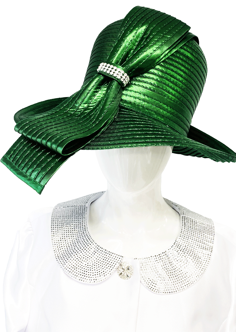 Giovanna Church Hat HM1015-Emerald – Church suits for less display picture 3