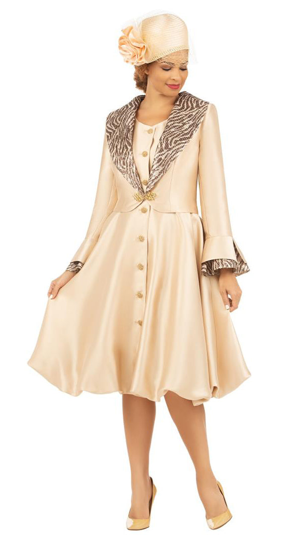 Giovanna Church Dress G1220, Champagne / 18 | Church Suits For Less