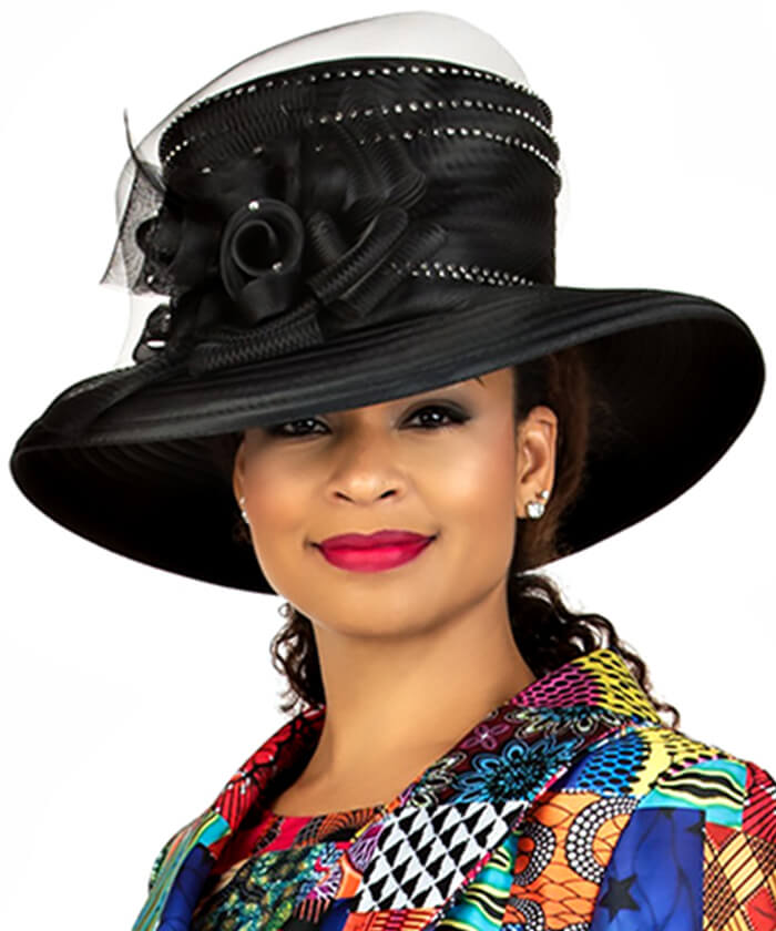 Giovanna Church Hat HR22125-Black | Church Suits For Less Giovanna Church Hat HR22125-Black | Church Suits For Less