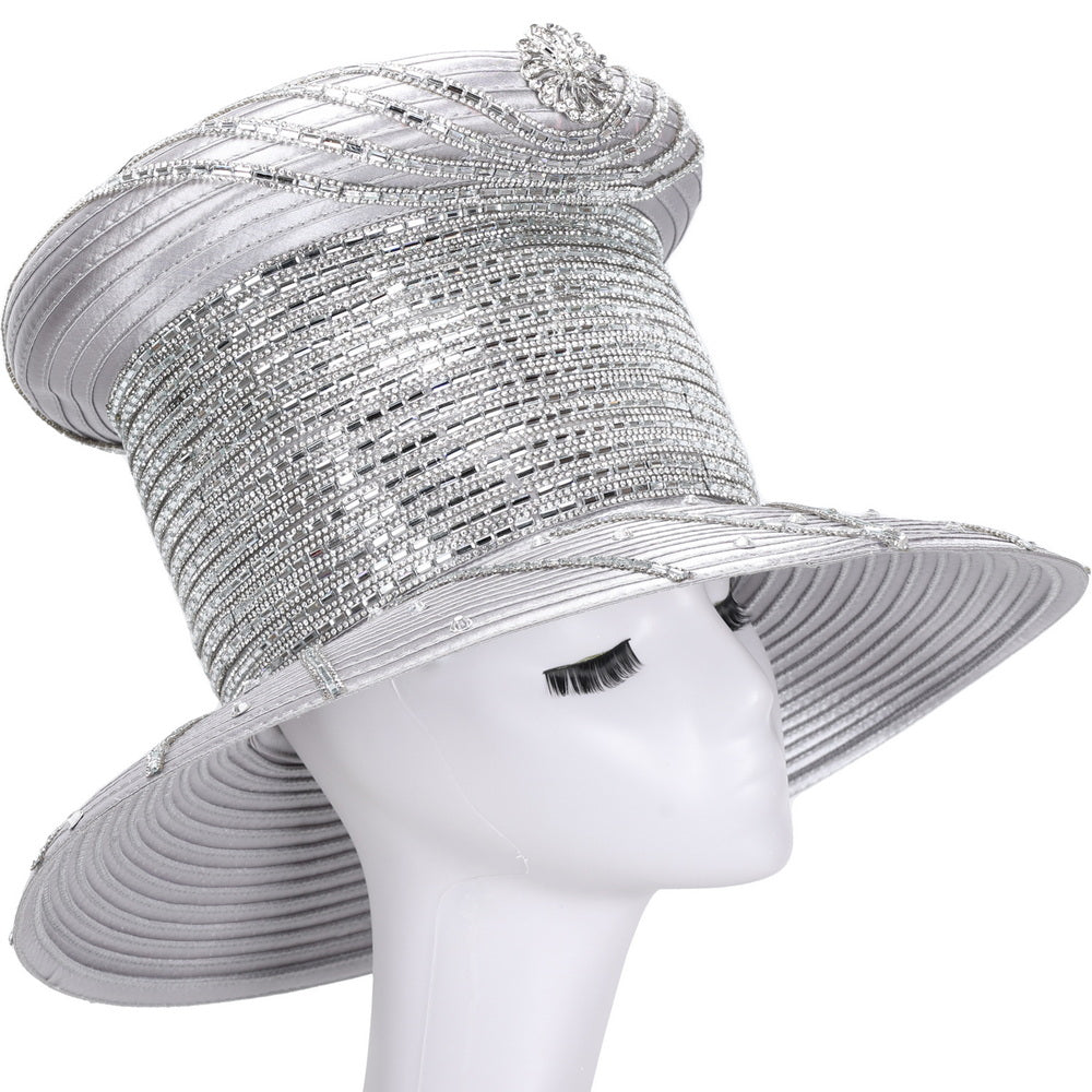Giovanna Church Hat HR22134-Silver – Church suits for less