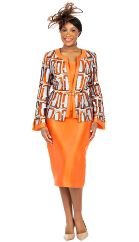Giovanna Church Suit G1195-Orange - Church Suits For Less