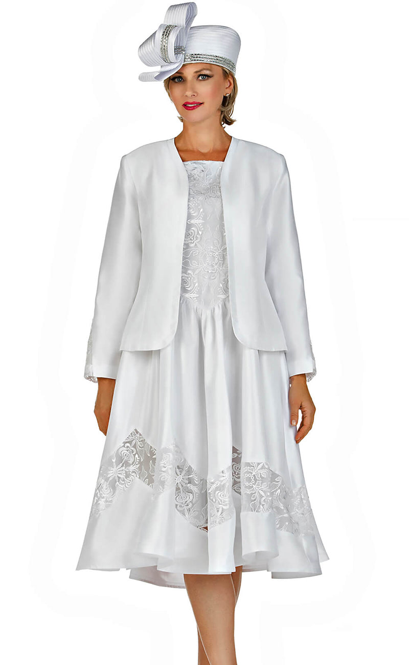 Giovanna Dress D1593C-White Church suits for less Giovanna Dress D1593C-White Church suits for less
