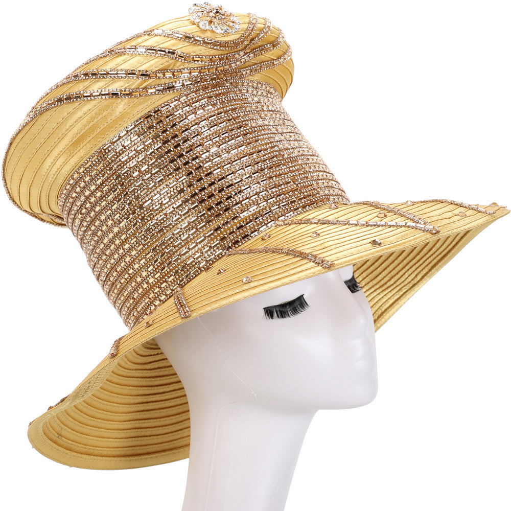 Dress Ladies Gold Church Hats Church Hat Church Hat 9025 Ivory One Size  Fits All Designer