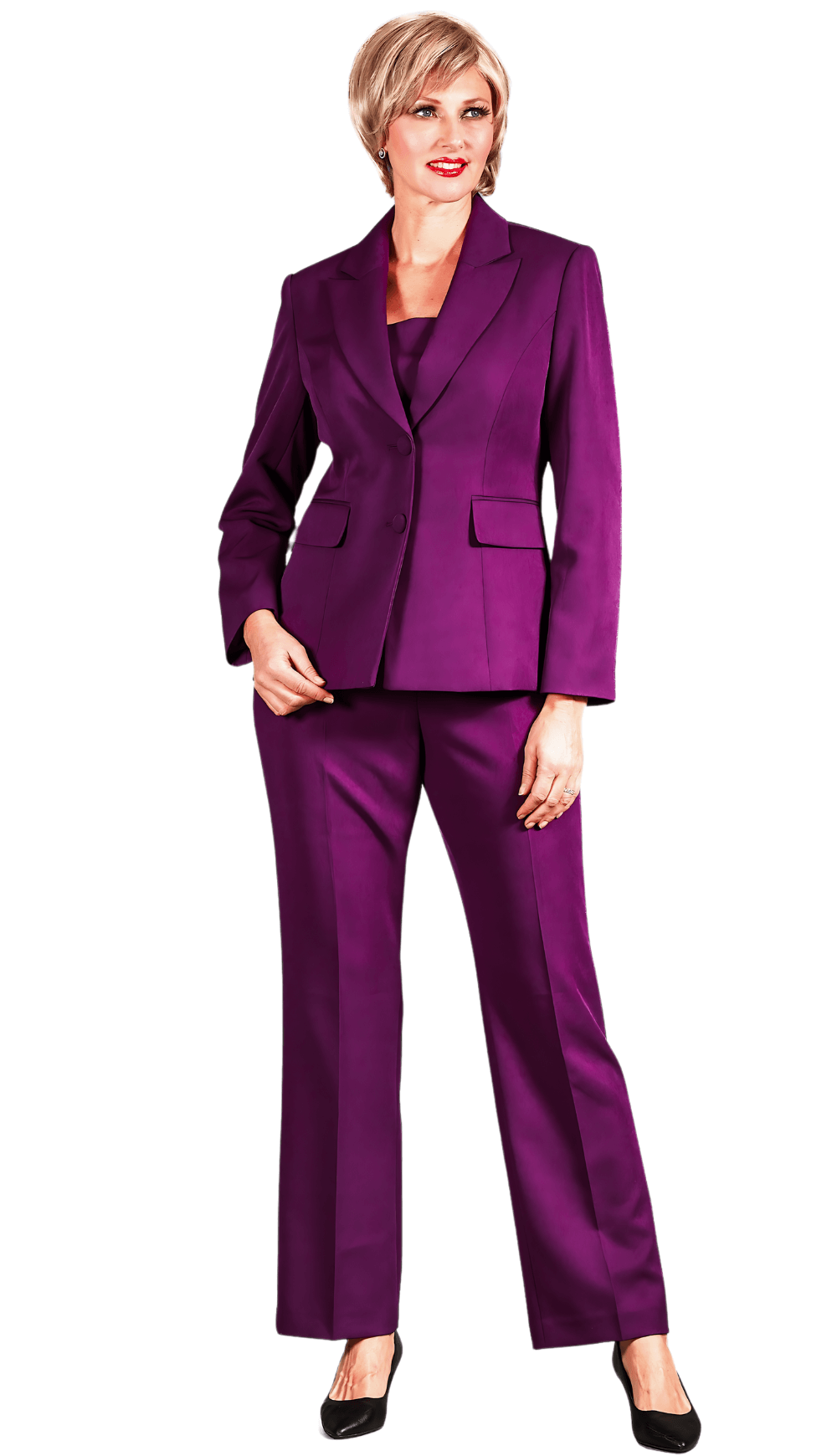 open lace back dress Giovanna Pant Suit S0740-Purple, Purple / 22w