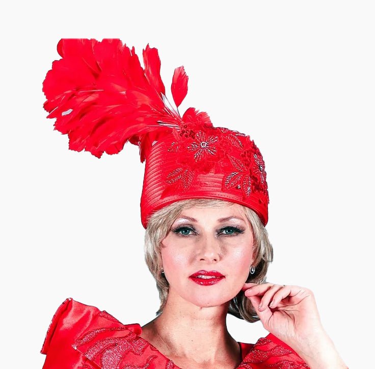 Giovanna G1225-RED-H Church Hat main image 1