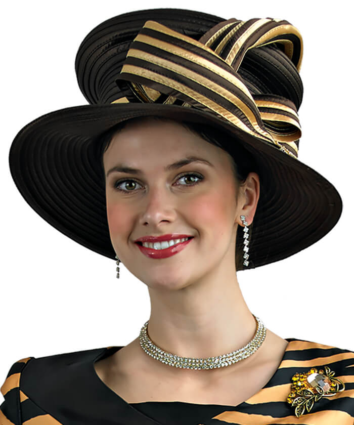 Elegant Black and Gold Women\'s Hat Fancy Gold Black Hat - Etsy main image 2