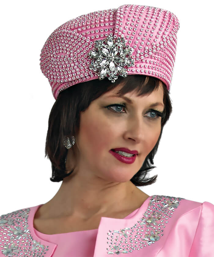 Taylor Pink Elegant Hat Lily and Taylor Hat H356-Hot Pink main image 4