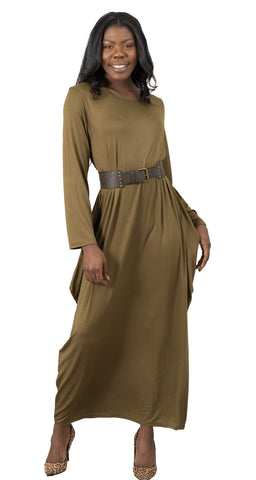 Kara Chic Knit Dress CHH18028LS-Olive