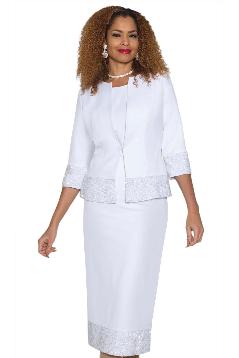 lily white clothing Lily and Taylor 4996-WHT White / 22