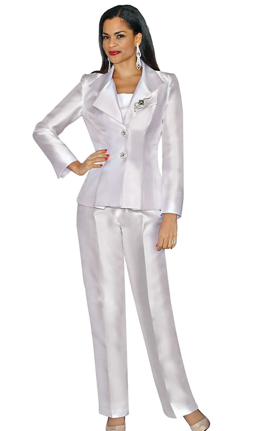 lily and taylor white suits Lily And Taylor Pant Suit 2667, White / 22