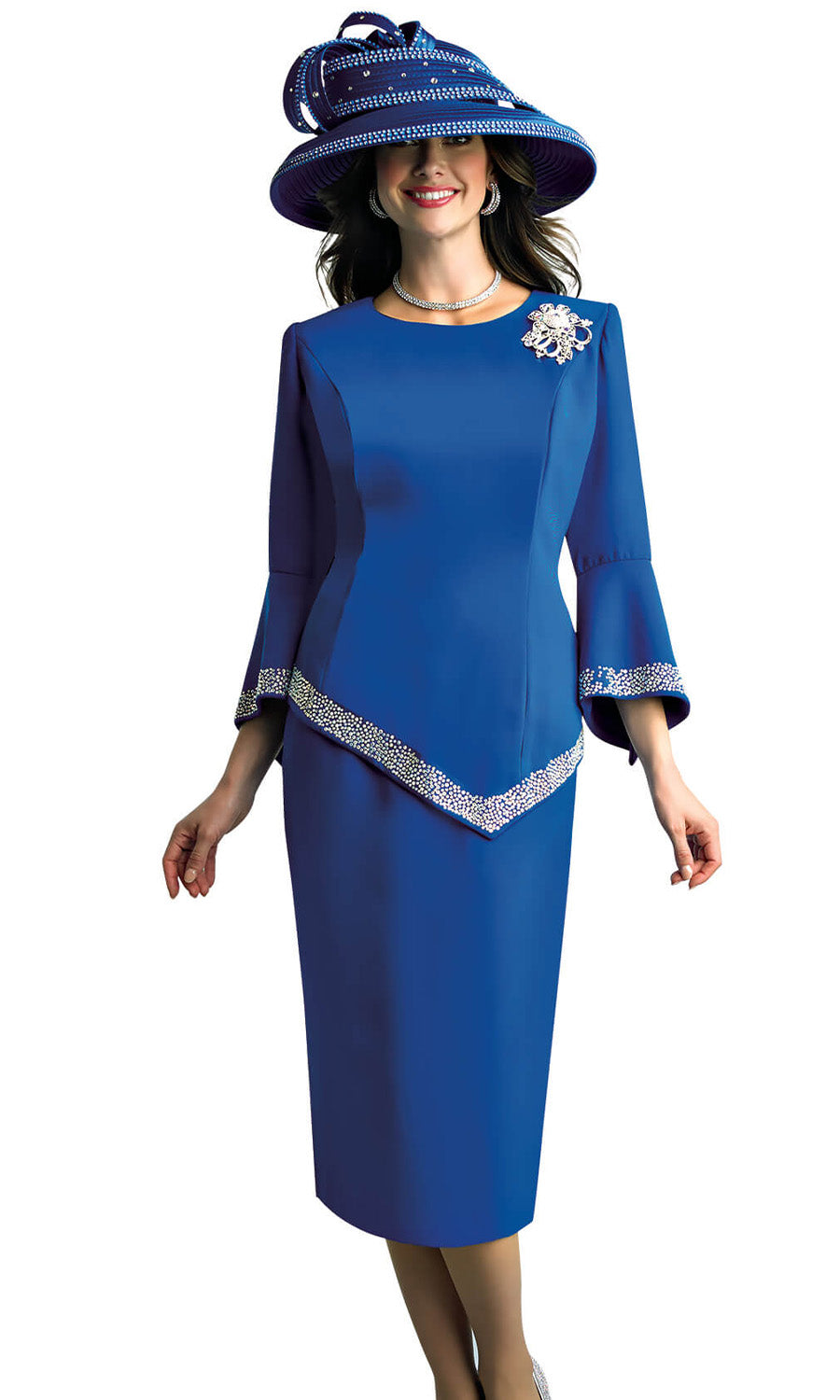 knee length dresses for ladies Stylish Women Suits: One Button Blazer and Flare Pants Set main image 0