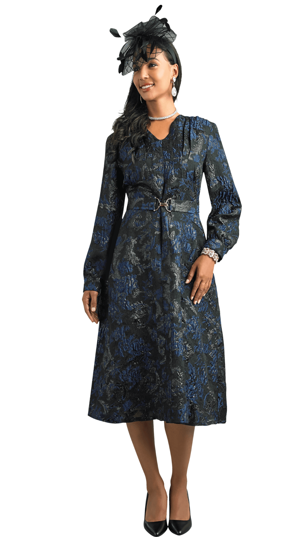 Lily And Taylor Dress 5112-Navy/Multi, Navy/Multi / 8