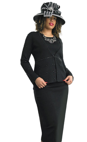 Lily And Taylor Suit 726-Black