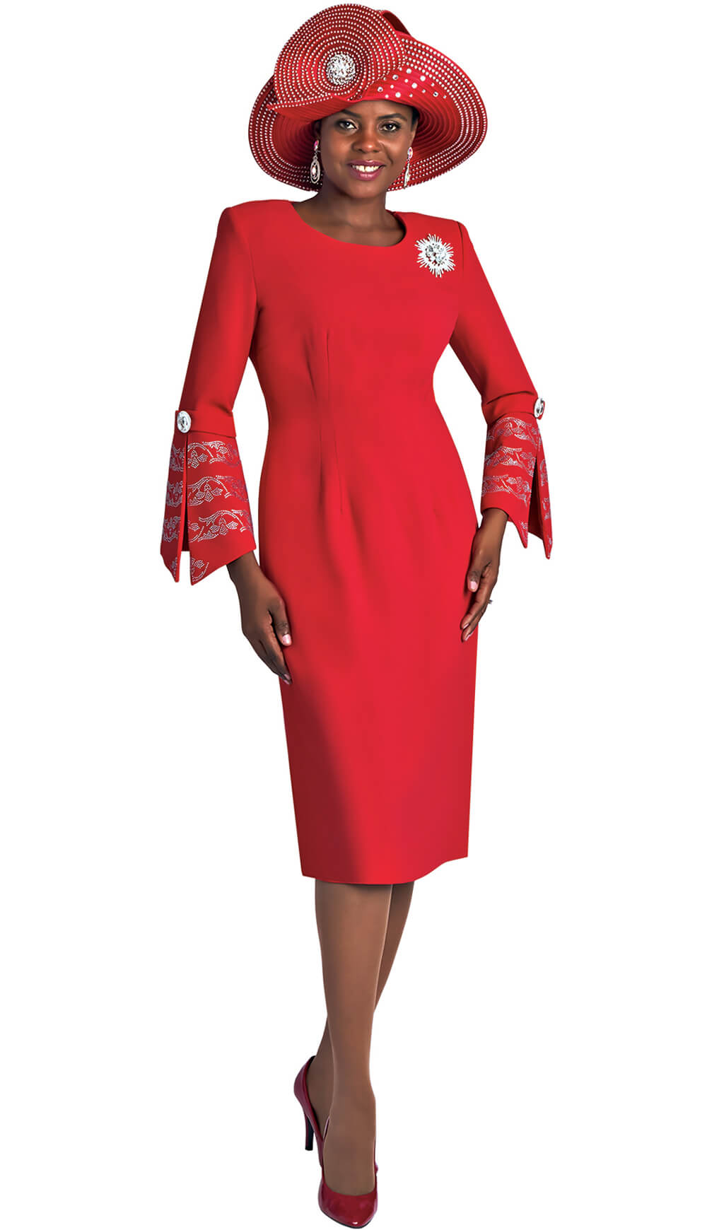 Womens Church Dress 4625-RED Lily and Taylor Red / 24