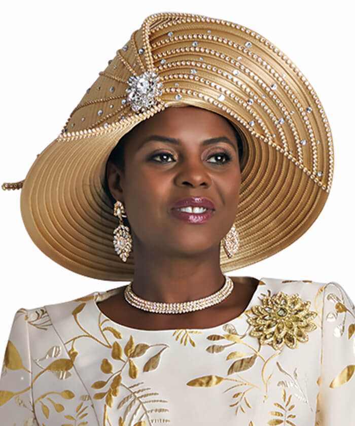 Lily and Taylor Hat H391 - Gold, Navy / O/S